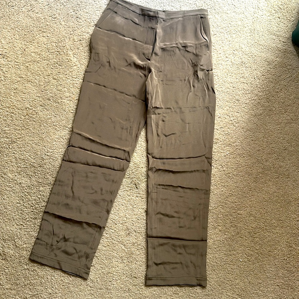 Vintage Peter Cohen Taupe 💯 Silk  Casually Elegant Pants/Leisure Trouser • EUC